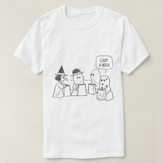 Peanuts Halloween Charlie Brown Ik heb een rots  T-shirt (Design voorkant)