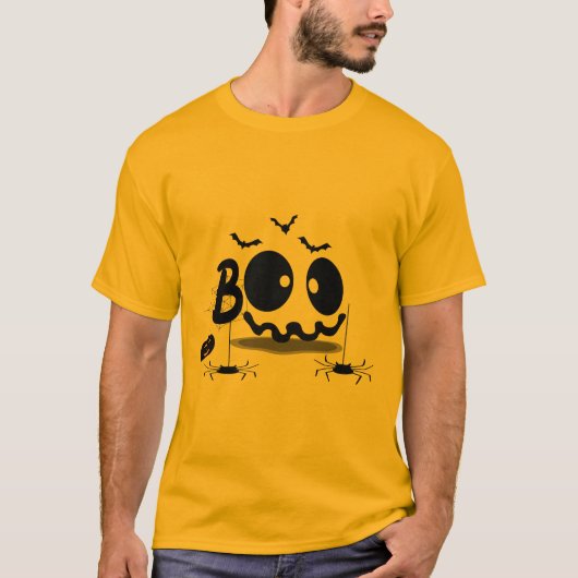 Peanuts Halloween Snoopy Woodstock BOO T-shirt (Voorkant)