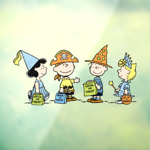 Peanuts Halloween Trick or Treaters Raamsticker