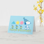 Peanuts | Happy Birthday Snoopy & Woodstock Kaart (Gele Bloem)