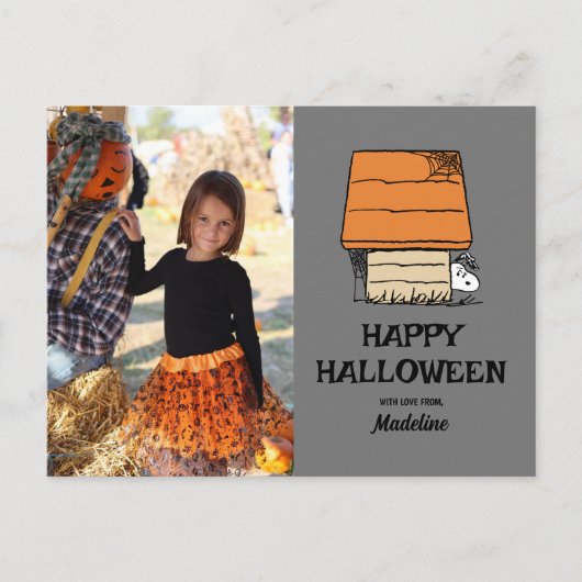 Peanuts | Happy Halloween Snoopy Doghouse Feestdagenkaart (Voorkant)