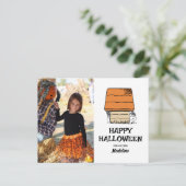 Peanuts | Happy Halloween Snoopy Doghouse Feestdagenkaart (Staand voorkant)