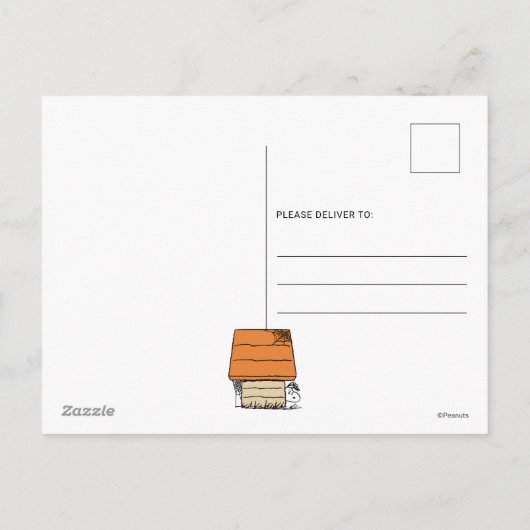 Peanuts | Happy Halloween Snoopy Doghouse Feestdagenkaart (Achterkant)