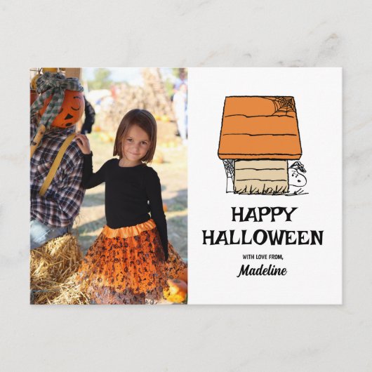 Peanuts | Happy Halloween Snoopy Doghouse Feestdagenkaart (Voorkant)