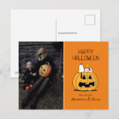 Peanuts | Happy Halloween Snoopy & Jack O' Lantern Feestdagenkaart (Voorkant / Achterkant)