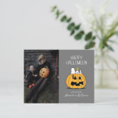 Peanuts | Happy Halloween Snoopy & Jack O' Lantern Feestdagenkaart (Staand voorkant)