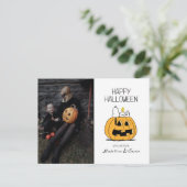 Peanuts | Happy Halloween Snoopy & Jack O' Lantern Feestdagenkaart (Staand voorkant)