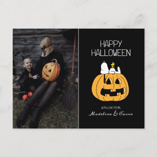 Peanuts | Happy Halloween Snoopy & Jack O' Lantern Feestdagenkaart (Voorkant)