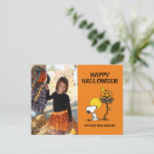 Peanuts | Happy Halloween Snoopy & Woodstock Feestdagenkaart (Staand voorkant)