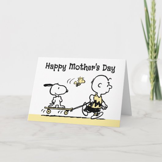 Peanuts | Happy Moederdag Skateboard Feestdagen Kaart (Voorkant)