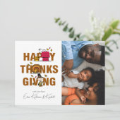 Peanuts | Happy Thanksgiving Feestdagenkaart (Staand voorkant)