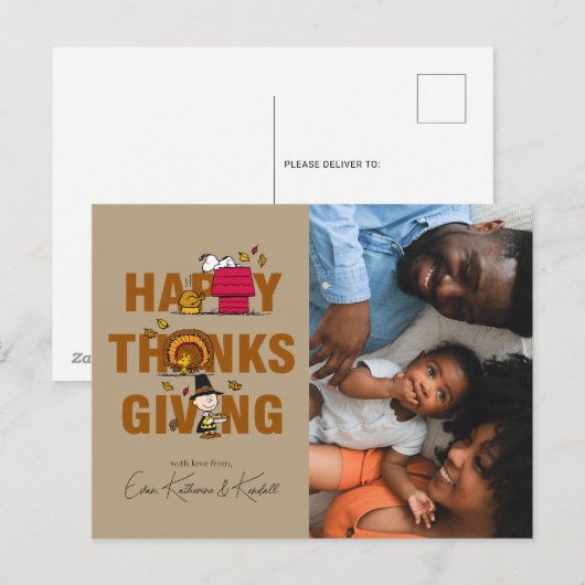 Peanuts | Happy Thanksgiving Feestdagenkaart (Voorkant / Achterkant)