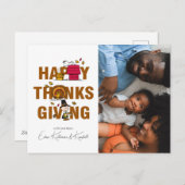 Peanuts | Happy Thanksgiving Feestdagenkaart (Voorkant / Achterkant)