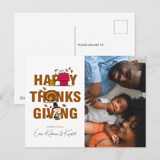 Peanuts | Happy Thanksgiving Feestdagenkaart (Voorkant / Achterkant)