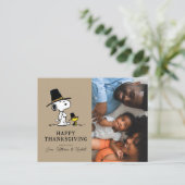 Peanuts | Happy Thanksgiving Pelgrims Feestdagenkaart (Staand voorkant)