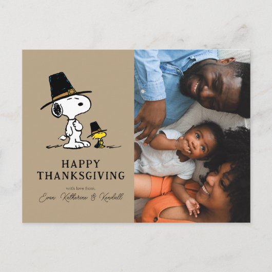 Peanuts | Happy Thanksgiving Pelgrims Feestdagenkaart (Voorkant)