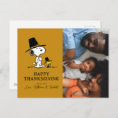 Peanuts | Happy Thanksgiving Pelgrims Feestdagenkaart (Voorkant / Achterkant)