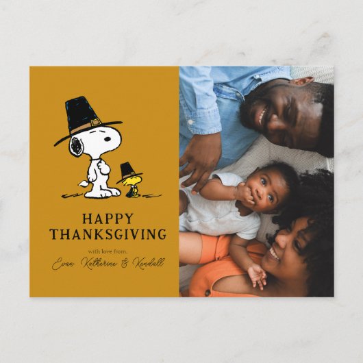Peanuts | Happy Thanksgiving Pelgrims Feestdagenkaart (Voorkant)