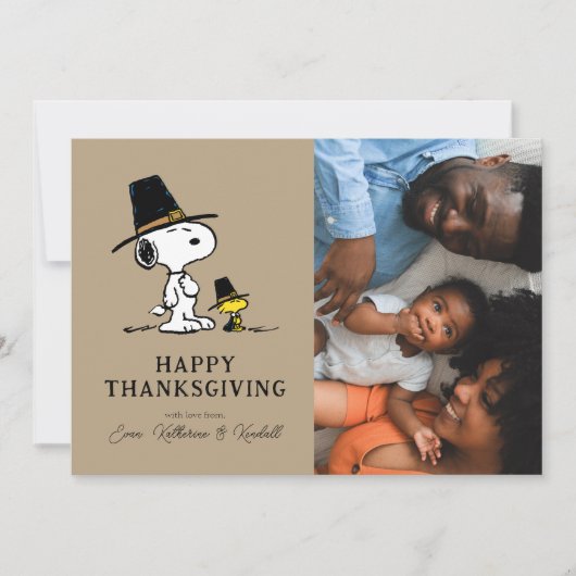 Peanuts | Happy Thanksgiving Pelgrims Feestdagenkaart (Voorkant)