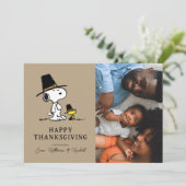 Peanuts | Happy Thanksgiving Pelgrims Feestdagenkaart (Staand voorkant)