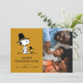 Peanuts | Happy Thanksgiving Pelgrims Feestdagenkaart (Staand voorkant)