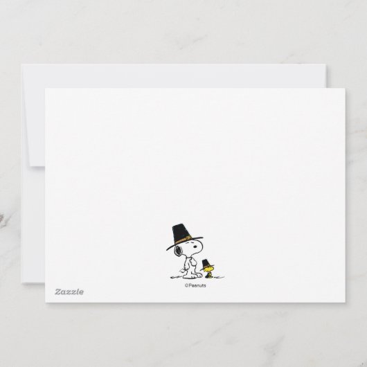 Peanuts | Happy Thanksgiving Woodstock Turkije Feestdagenkaart (Achterkant)