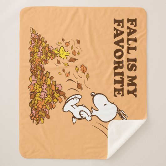 Peanuts | Herfst is mijn favoriet Sherpa Deken (Voorkant)