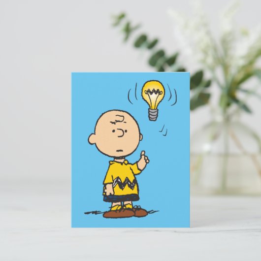 Peanuts | Het gloeilampidee van Charlie Brown Briefkaart (Staand voorkant)