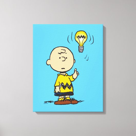 Peanuts | Het gloeilampidee van Charlie Brown Canvas Afdruk (Voorkant)
