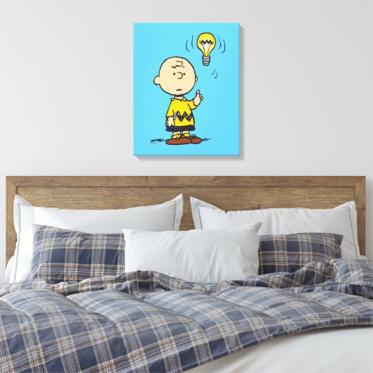 Peanuts | Het gloeilampidee van Charlie Brown Canvas Afdruk (Insitu (Slaapkamer))