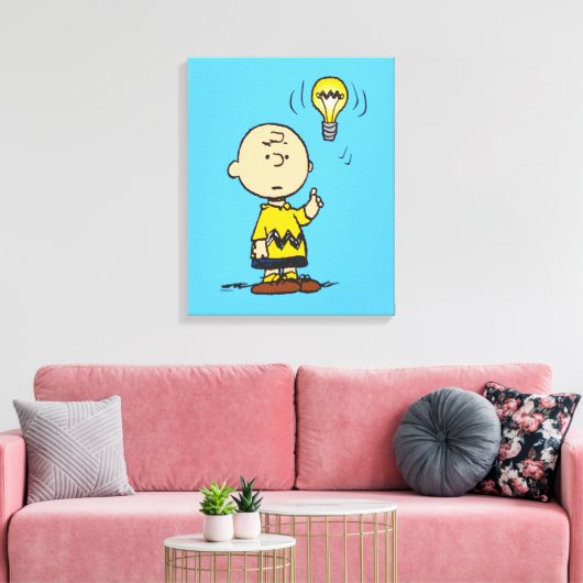 Peanuts | Het gloeilampidee van Charlie Brown Canvas Afdruk (Insitu (Woonkamer))