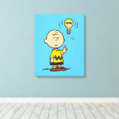 Peanuts | Het gloeilampidee van Charlie Brown Canvas Afdruk (Insitu (Houten vloer))