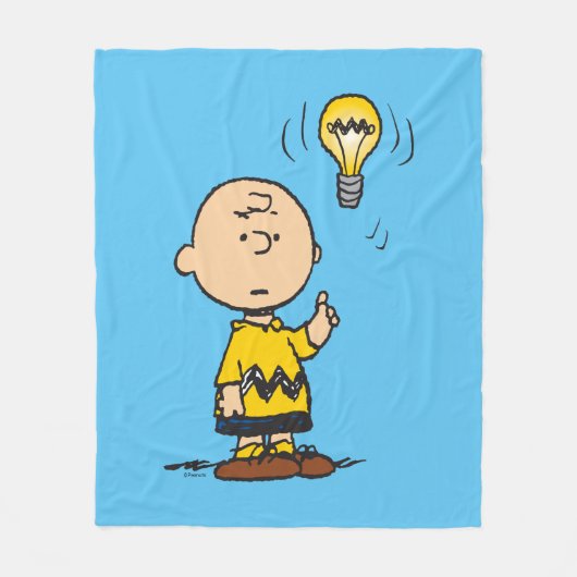 Peanuts | Het gloeilampidee van Charlie Brown Fleece Deken (Voorkant)