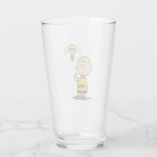 Peanuts | Het gloeilampidee van Charlie Brown Glas (Achterkant)