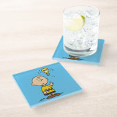 Peanuts | Het gloeilampidee van Charlie Brown Glazen Onderzetter (Schuin)