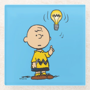 Peanuts   Het gloeilampidee van Charlie Brown Glazen Onderzetter