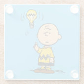 Peanuts | Het gloeilampidee van Charlie Brown Glazen Onderzetter (Achterkant)