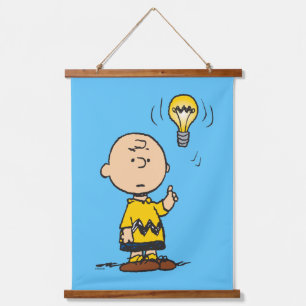 Peanuts   Het gloeilampidee van Charlie Brown Hangend Wandkleed