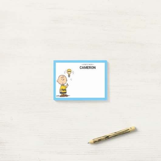 Peanuts | Het gloeilampidee van Charlie Brown Post-it® Notes (Op bureau)