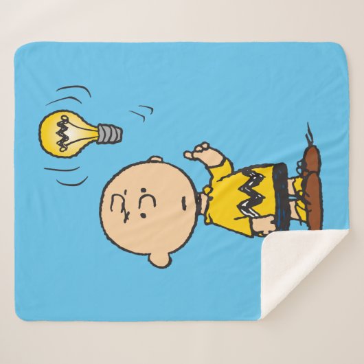 Peanuts | Het gloeilampidee van Charlie Brown Sherpa Deken (Voorkant (horizontaal))