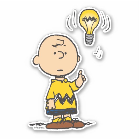 Peanuts | Het gloeilampidee van Charlie Brown Sticker (Voorkant)