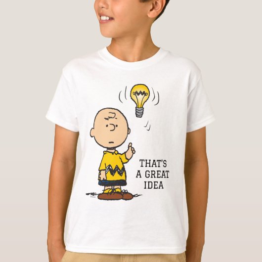 Peanuts | Het gloeilampidee van Charlie Brown T-shirt (Voorkant)