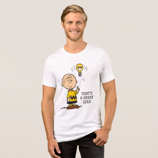 Peanuts | Het gloeilampidee van Charlie Brown Tri-Blend Shirt (Voorkant volledig)