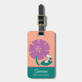 Peanuts | Het illustreren van Natuur Paarse Bloem Bagagelabel (Voorkant verticaal)
