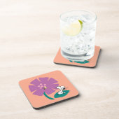 Peanuts | Het illustreren van Natuur Paarse Bloem Bier Onderzetter (Rechterzijde)