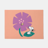 Peanuts | Het illustreren van Natuur Paarse Bloem Deurmat (Voorkant)