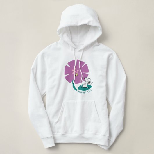 Peanuts | Het illustreren van Natuur Paarse Bloem Hoodie (Design voorkant)