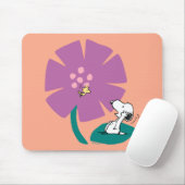 Peanuts | Het illustreren van Natuur Paarse Bloem Muismat (Met muis)