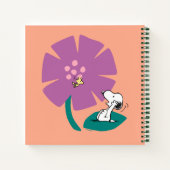 Peanuts | Het illustreren van Natuur Paarse Bloem Notitieboek (Achterkant)