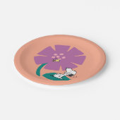 Peanuts | Het illustreren van Natuur Paarse Bloem Papieren Bordje (Gekanteld)